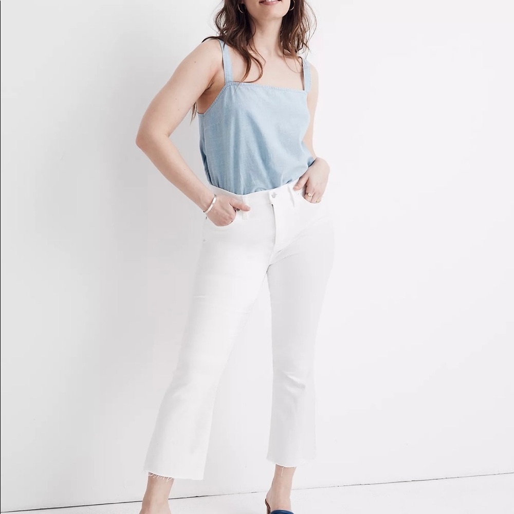 Madewell Cali bootcut white jeans